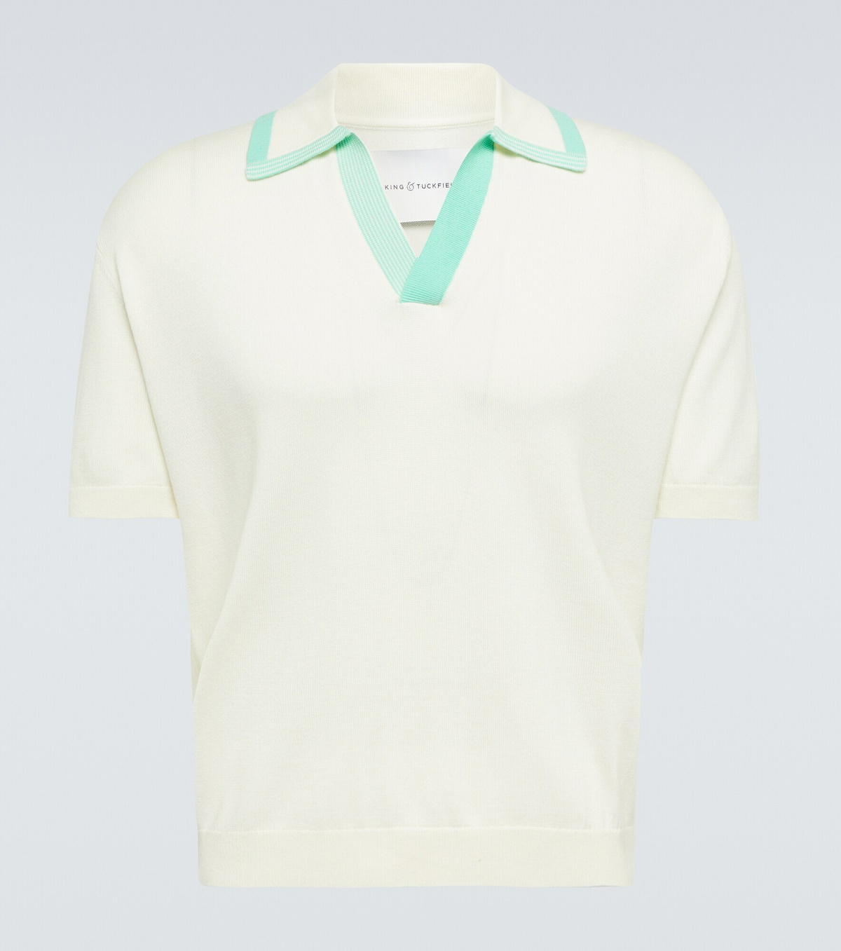 King & Tuckfield - Shawl-collar wool polo shirt