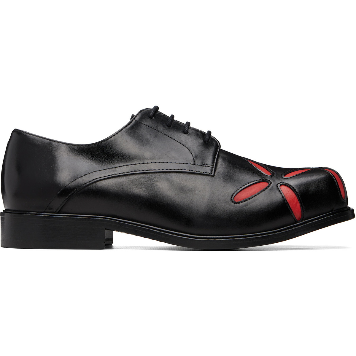 Stefan Cooke Black Slashed Square Toe Derbys