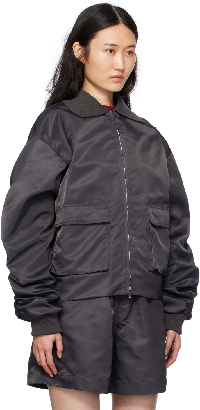 Birrot Gray Love Bomber Jacket