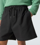 Studio Nicholson Starboard striped cotton and wool shorts