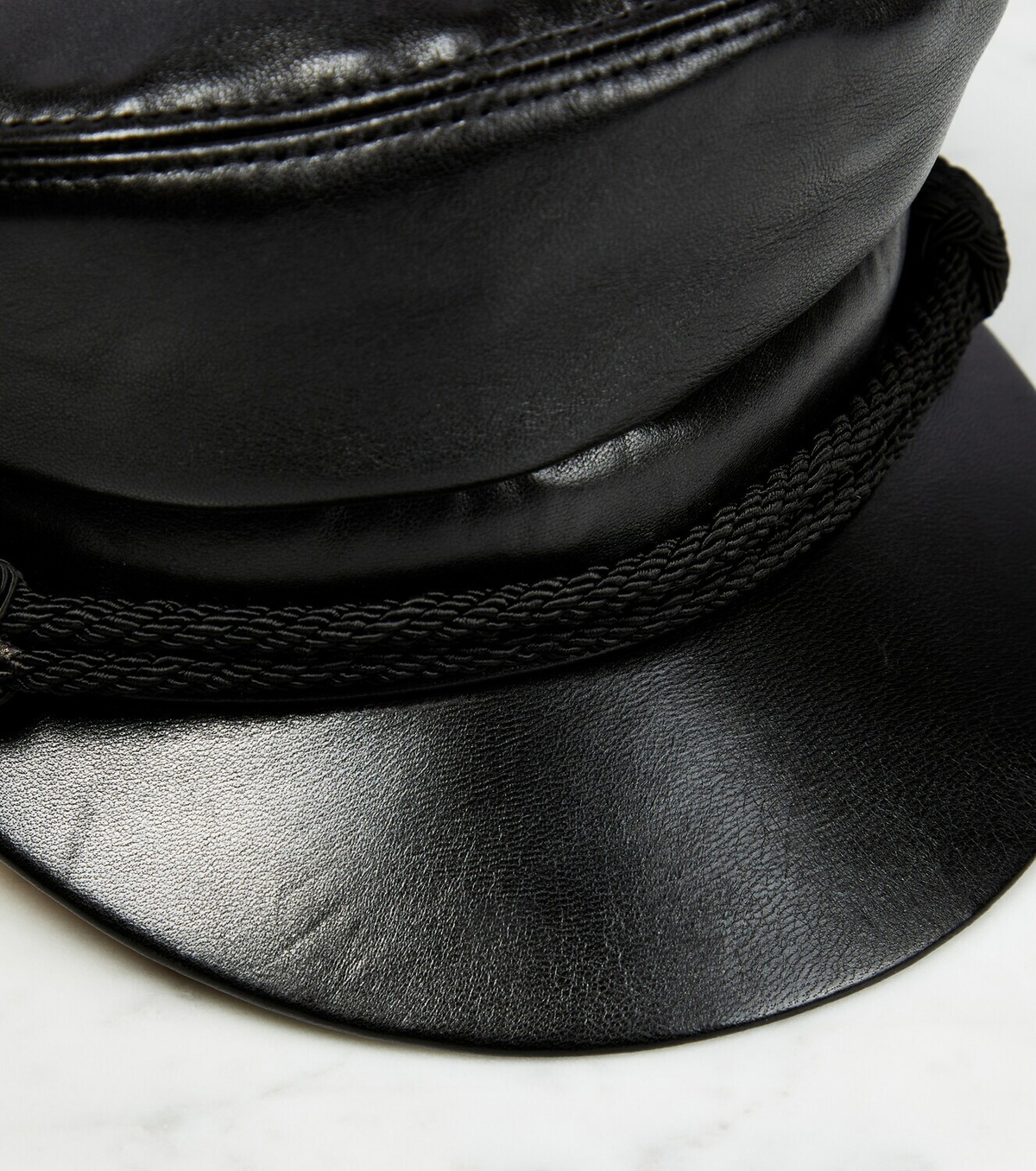 Saint Laurent - Leather baker boy cap