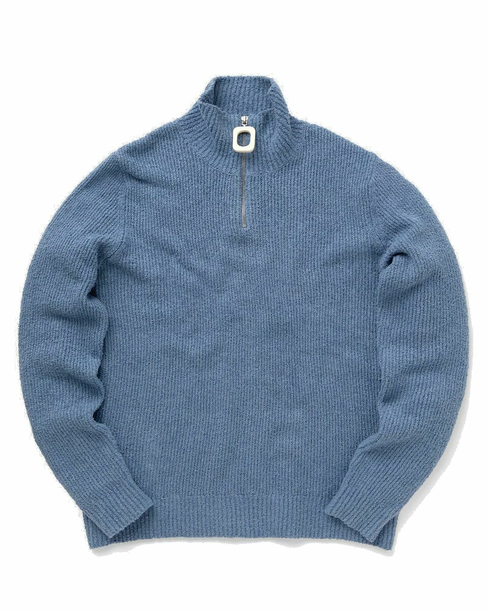 Photo: Jw Anderson Boucle Henley Jumper Blue - Mens - Pullovers