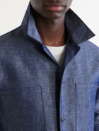 NN07 - Rob Cotton And Linen-Blend Chambray Shirt - Blue