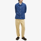 Folk Men's Patch Overshirt in Blue Crinkle