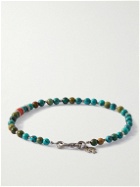Peyote Bird - Sonora Silver-Tone, Turquoise and Coral Beaded Bracelet