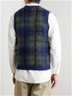 Beams Plus - Checked Knitted Sweater Vest - Blue