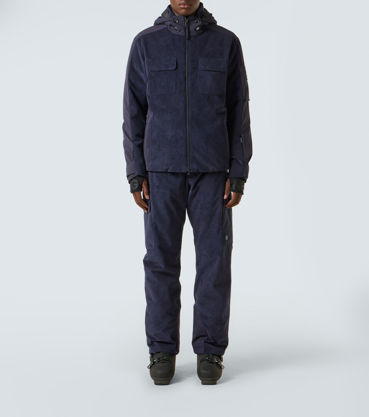 Bogner Cobe-D down-paneled ribbed-knit ski jacket