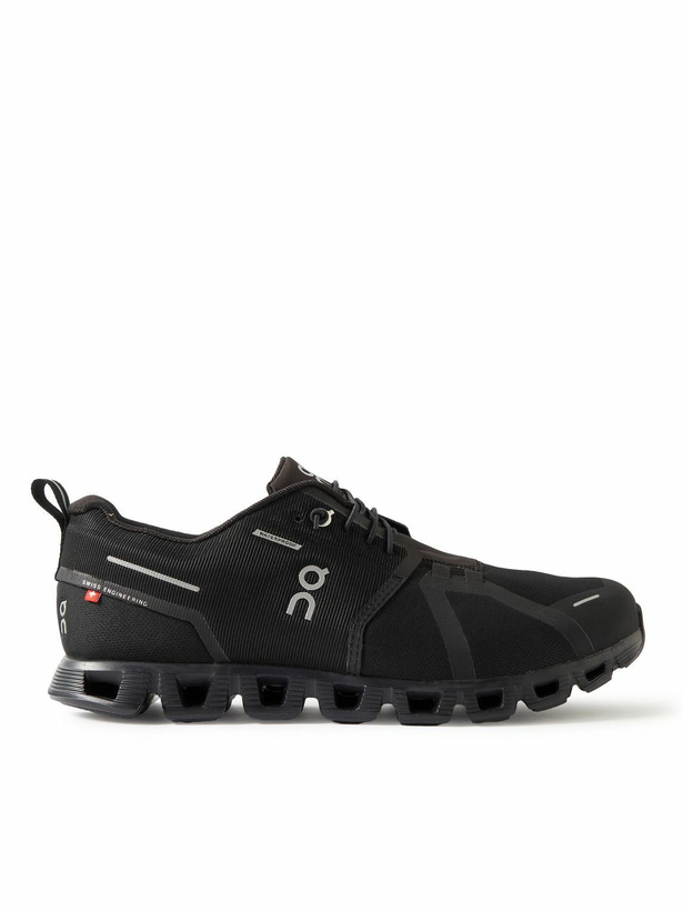 Photo: ON - Cloud 5 Waterproof Rubber-Trimmed Mesh Sneakers - Black