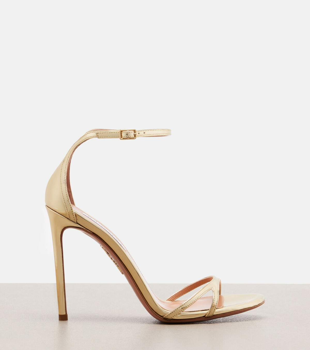 Aquazzura Nuda metallic leather sandals