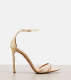 Aquazzura Nuda metallic leather sandals