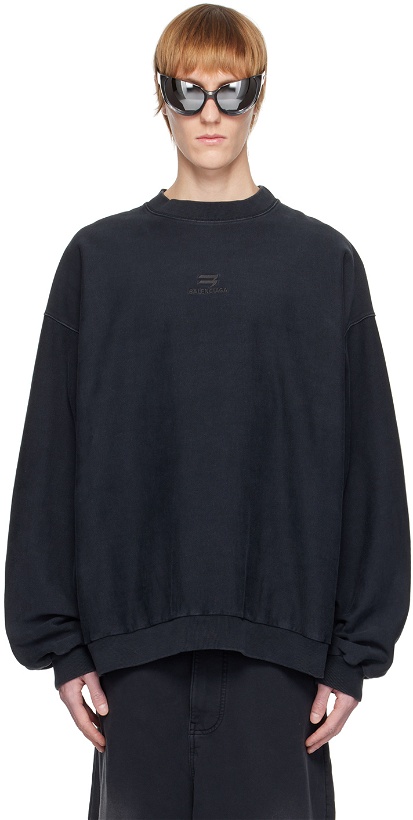 Photo: Balenciaga Black Sporty Oversized Sweatshirt