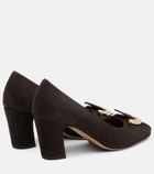 Ferragamo Gancini suede pumps