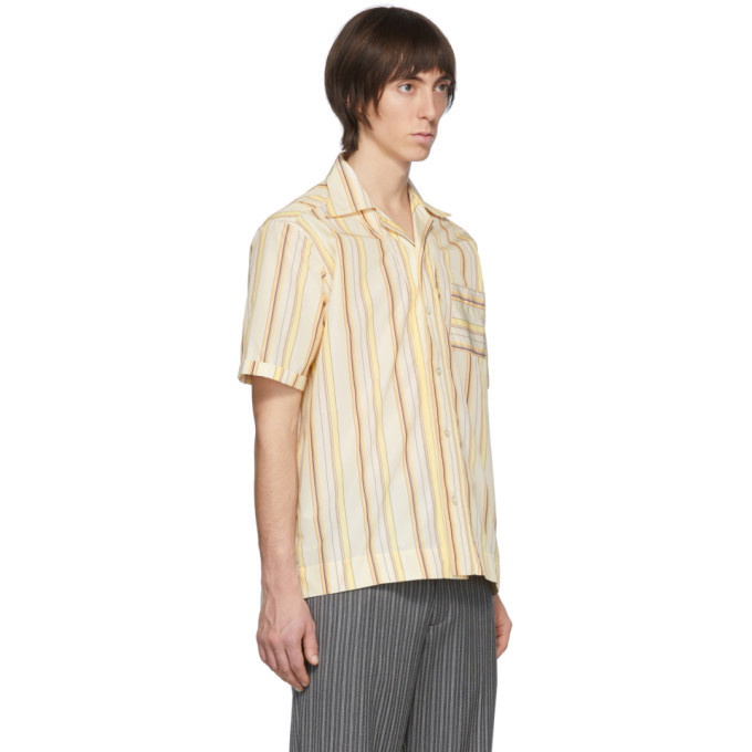 Wales Bonner Yellow Stripe Havana Short Sleeve Shirt Wales Bonner