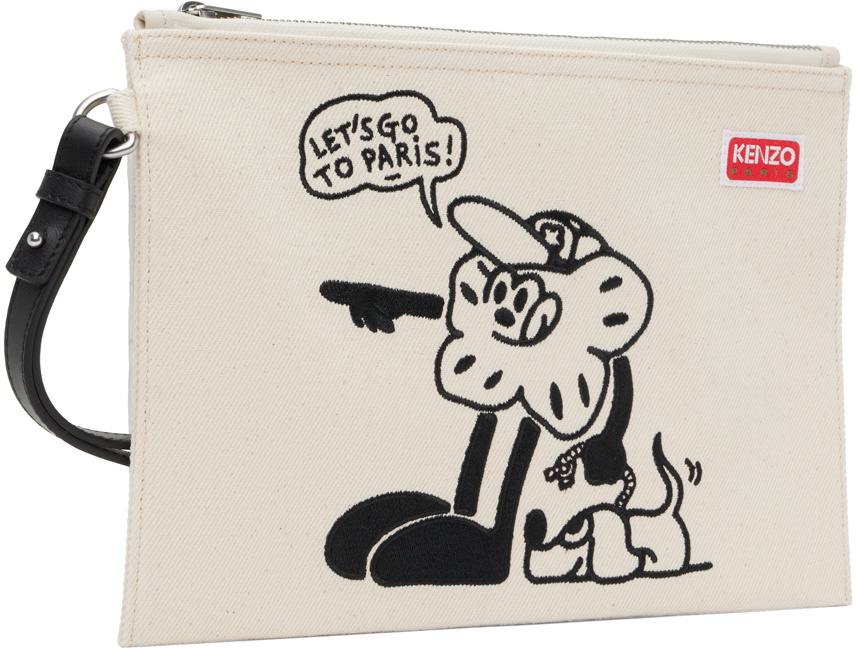 Kenzo Beige BOKE Boy Large Clutch