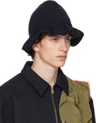 kolor Navy Ruffled Bucket Hat