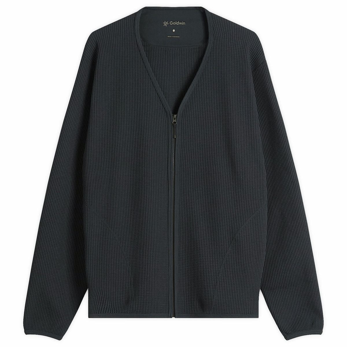 Goldwin Men's V-Neck Zip Down Cardigan in Black Goldwin