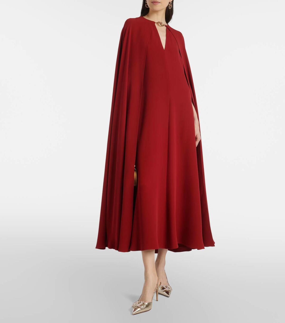 関税込【Valentino】Cady Couture caped silk gown Valentino Cady Couture caped silk gown Valentino