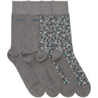 Boss Two-Pack Grey Mini Pattern Socks