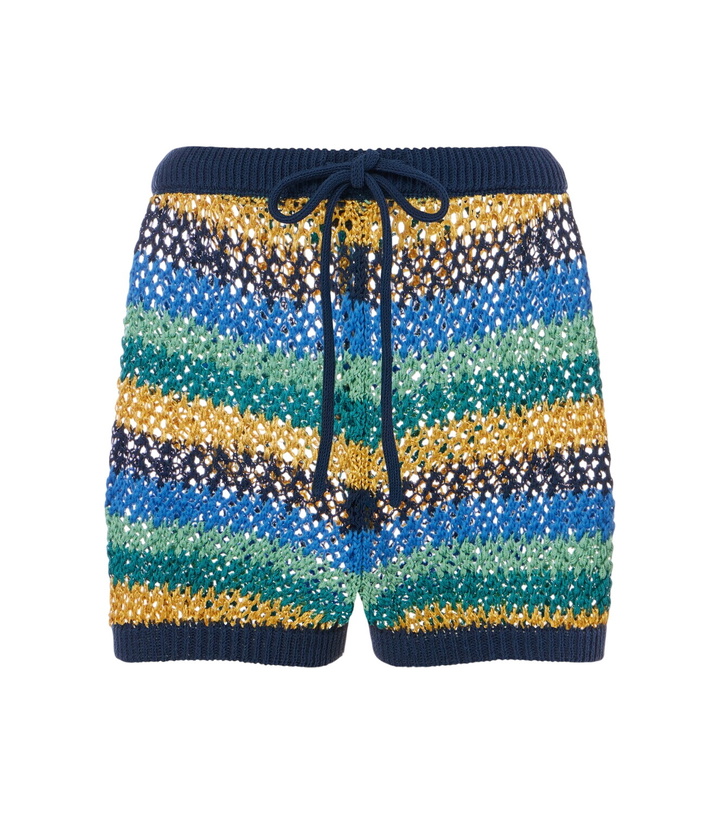 Photo: Etro Crochet striped cotton-blend shorts