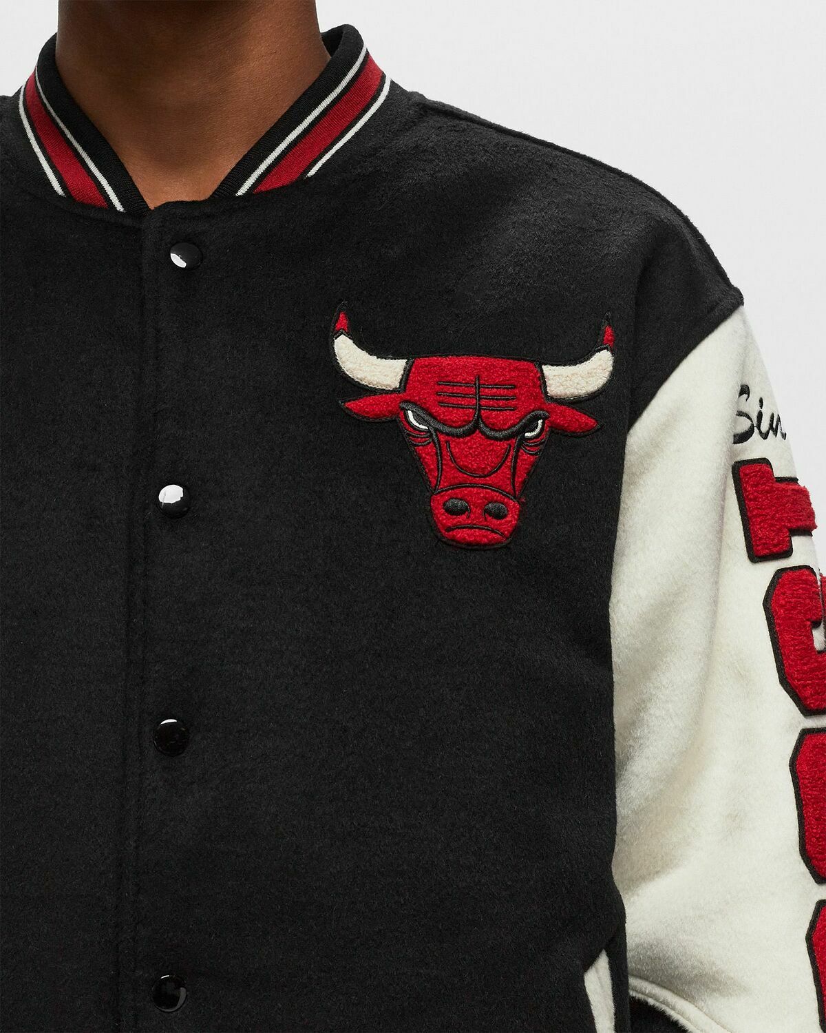 Mitchell & Ness Nba Team History Varsity Jacket Vintage Logo Chicago Bulls Black College Jackets/Team Jackets