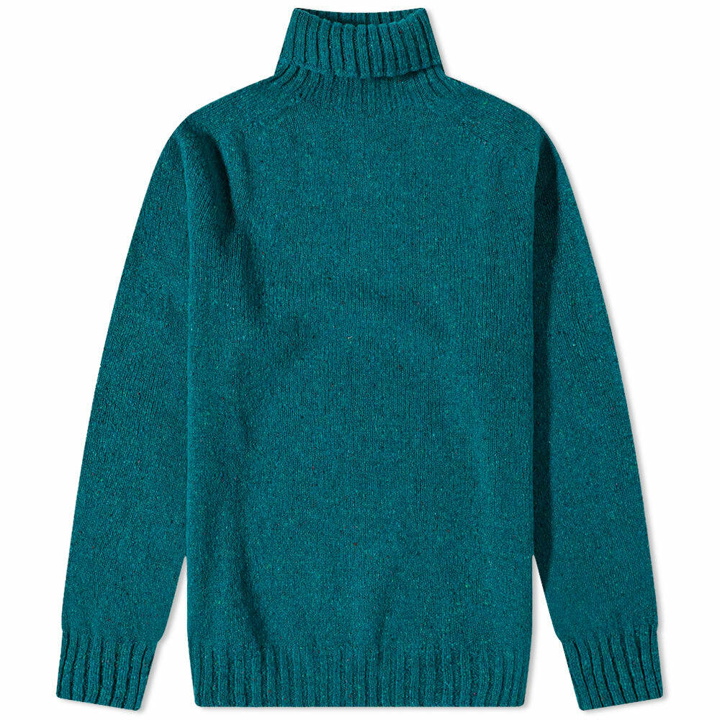 Photo: Howlin by Morrison Men's Howlin' Moonchild Donegal Roll Neck Knit in Green Mix