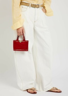 Valentino Rockstud Mini Suede Tote bag - Red - One Size