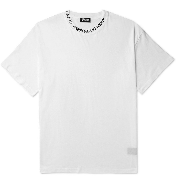 Photo: Raf Simons - Oversized Printed Cotton-Jersey T-Shirt - White