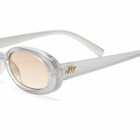 Le Specs Women's Outta Love Sunglasses in Silver Pearl/Light Brown Grad 