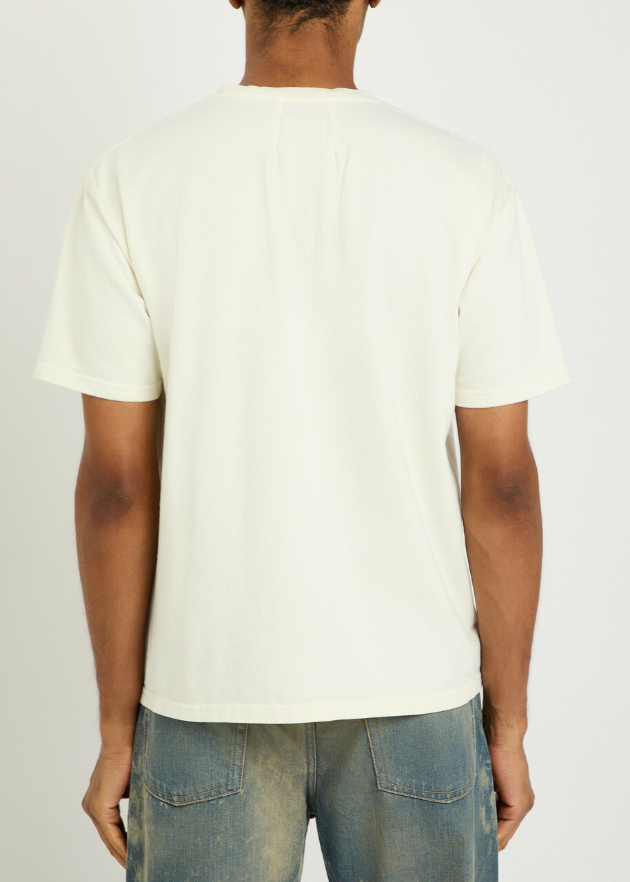 Rhude Usa Sailing Icon Printed Cotton T-shirt White