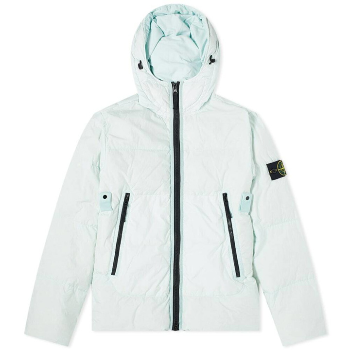 Photo: Stone Island Men's Garment Dyed Crinkle Reps Hooded Down Jacket in Mint