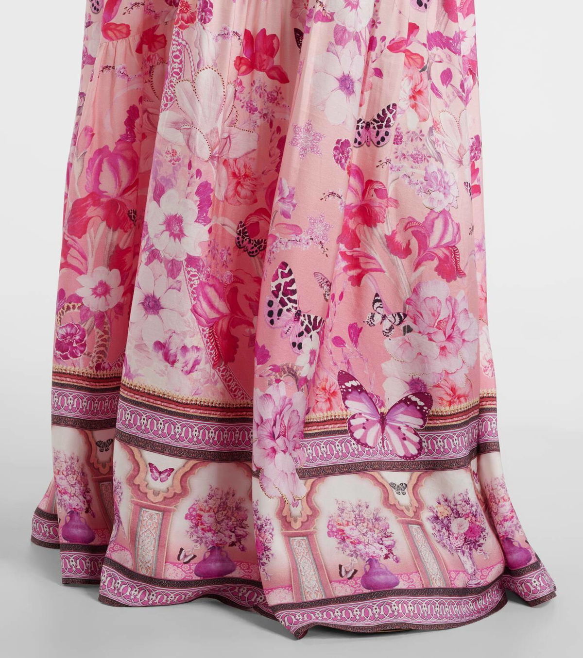Camilla Floral embellished silk maxi skirt