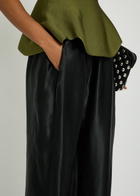 Khaite Rohen Straight-leg Satin Trousers Black