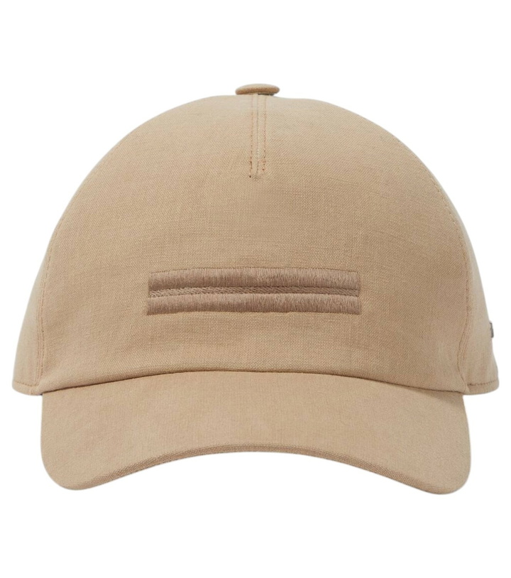 Photo: Zegna Embroidered linen baseball cap