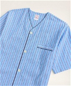 Brooks Brothers Men's Framed Stripe Short Pajamas | Light Blue
