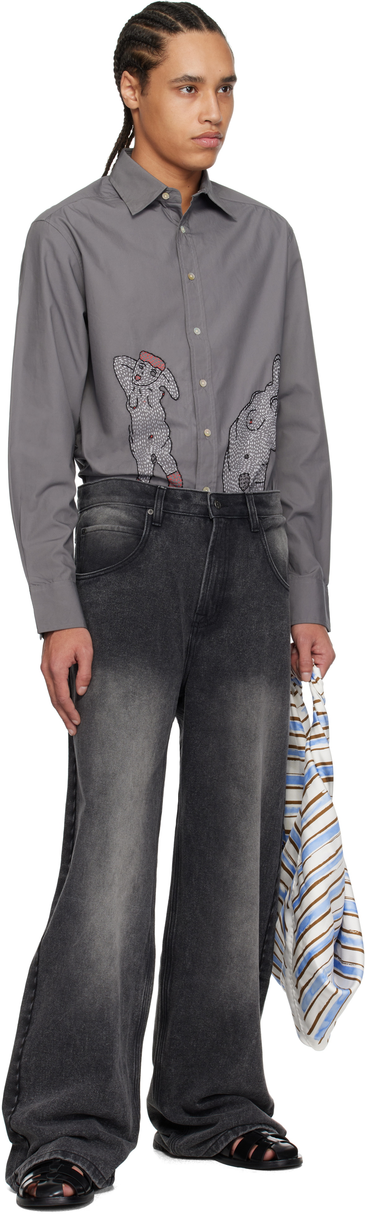 Glass Cypress Black Oversized Jeans