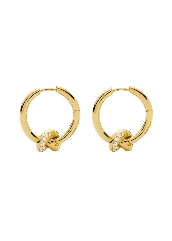 Photo: Missoma X Lucy Williams Knot 18ct Gold Vermeil Small Hoop Earrings - One Size