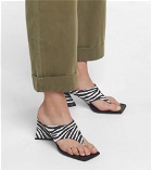 The Attico - Devon zebra-print suede thong sandals