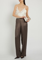 Emporio Armani Straight-leg Satin-twill Trousers Brown