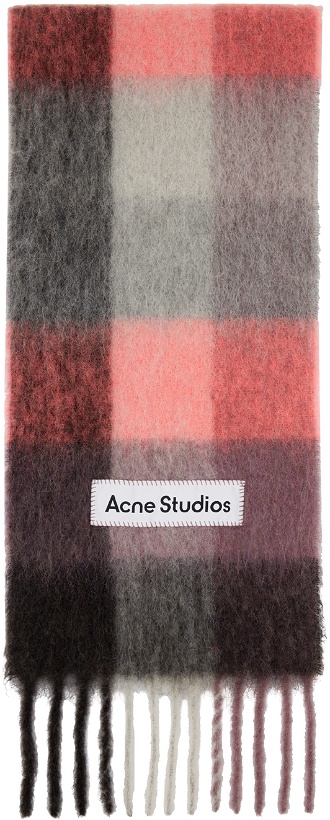 Photo: Acne Studios Pink & Gray Checked Scarf