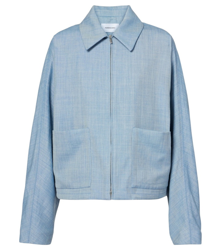 Photo: Ferragamo Cropped wool, silk, and linen blouson