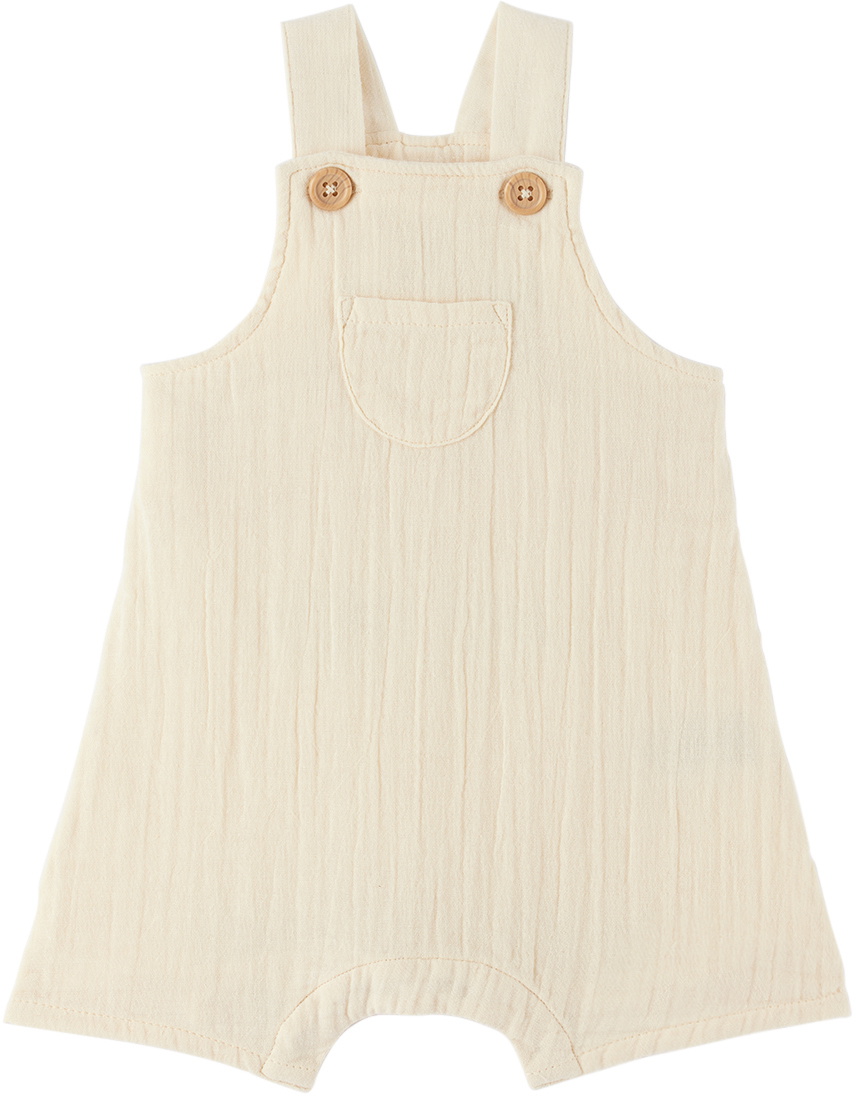 Petit Bateau Baby Beige Patch Pocket Overalls