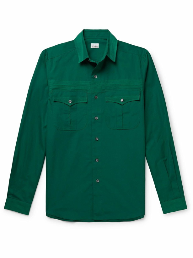 Photo: Sebline - Combat Twill-Trimmed Cotton-Poplin Shirt - Green