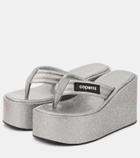 Coperni Glitter wedge thong sandals