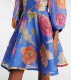 Carolina Herrera Floral silk organza minidress