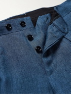 MP Massimo Piombo - Andy Straight-Leg Pleated Linen Suit Trousers - Blue