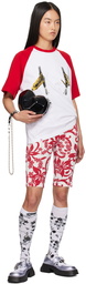 Charles Jeffrey LOVERBOY White & Red Graphic Raglan T-Shirt