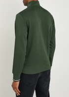 Fred Perry Half-zip Logo-embroidered Cotton Sweatshirt Dark Green
