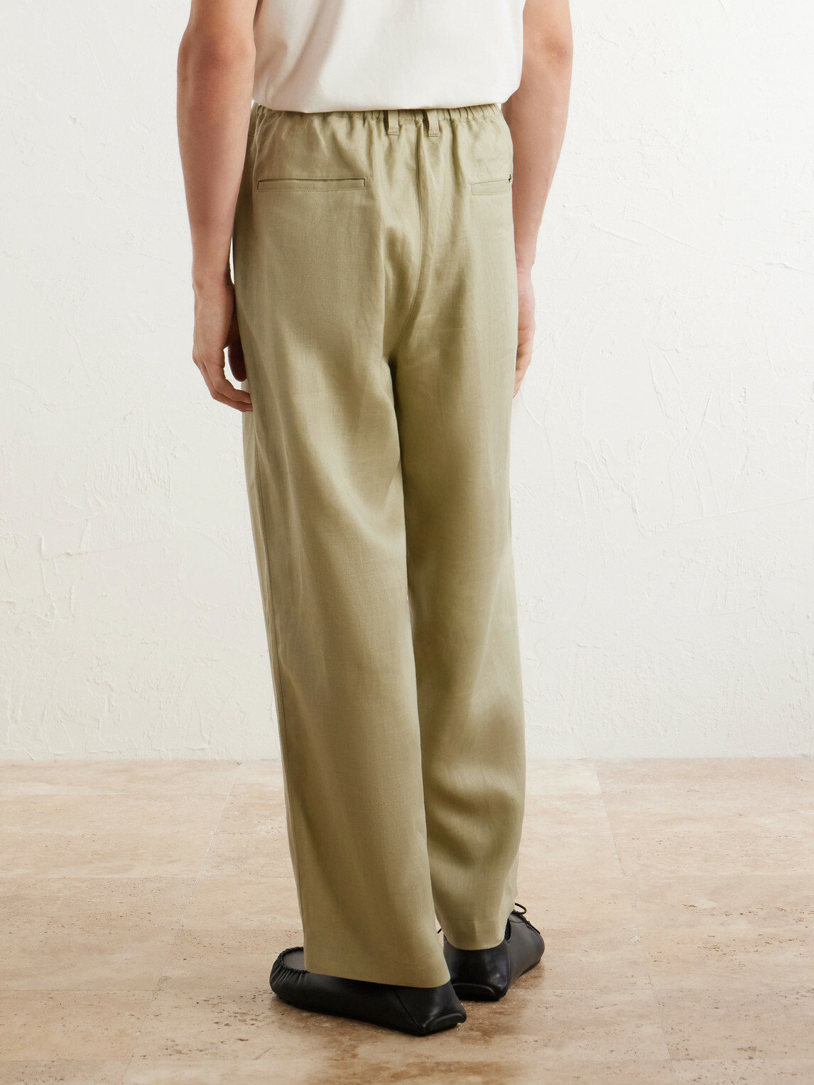 ssstein - Wide-Leg Pleated Linen Trousers - Neutrals