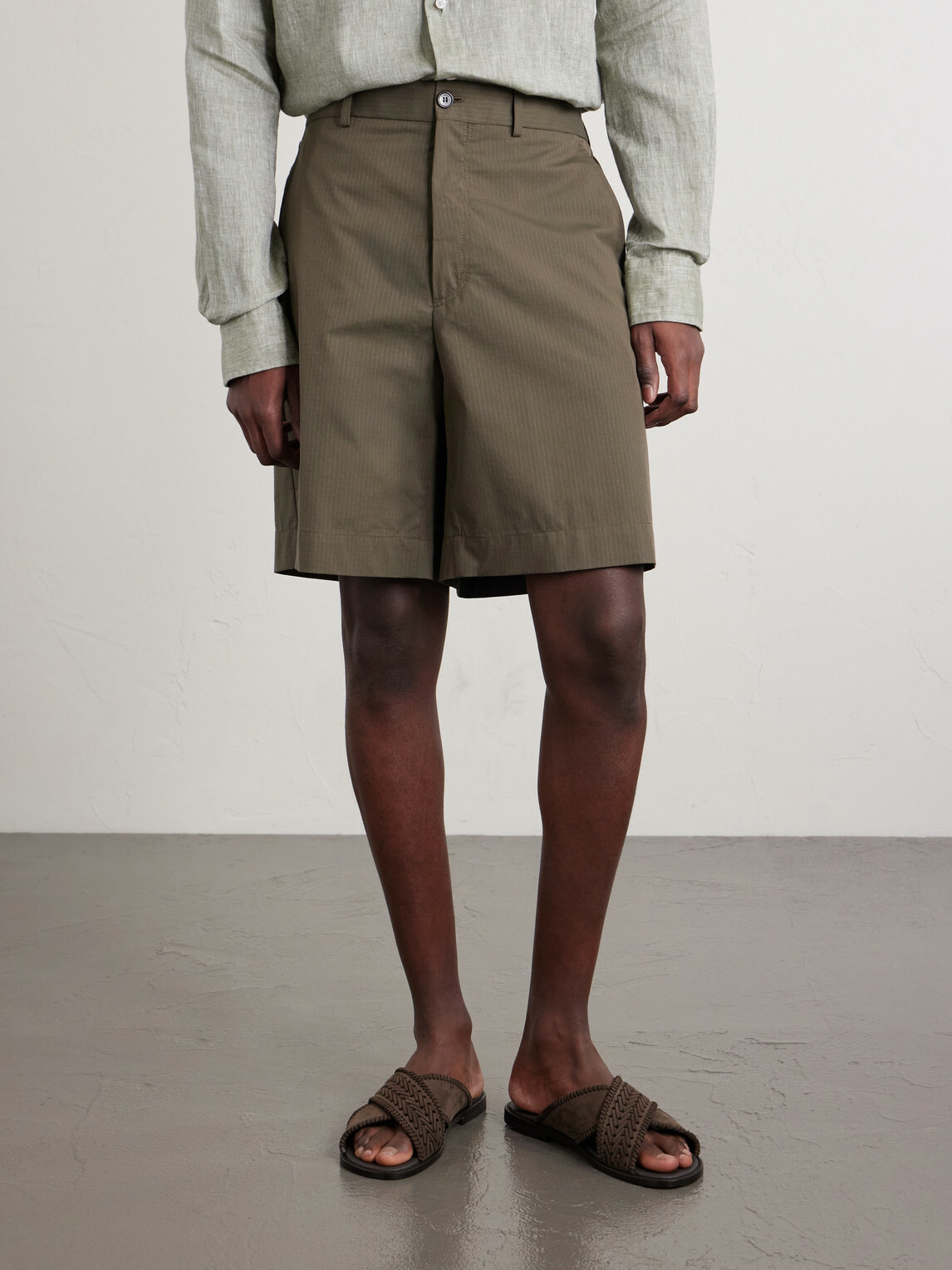 Slowear - Ribstop Cotton-Blend Shorts - Green
