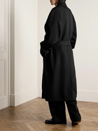 The Row - Kolden Belted Double-Breasted Grain De Poudre Wool Coat - Black